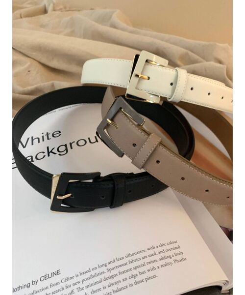 RESEXXY（リゼクシー）の「デザインバックルベルト（ベルト・レディース・ホワイト/ベージュ/ブラック・FREE）」の4枚目の写真