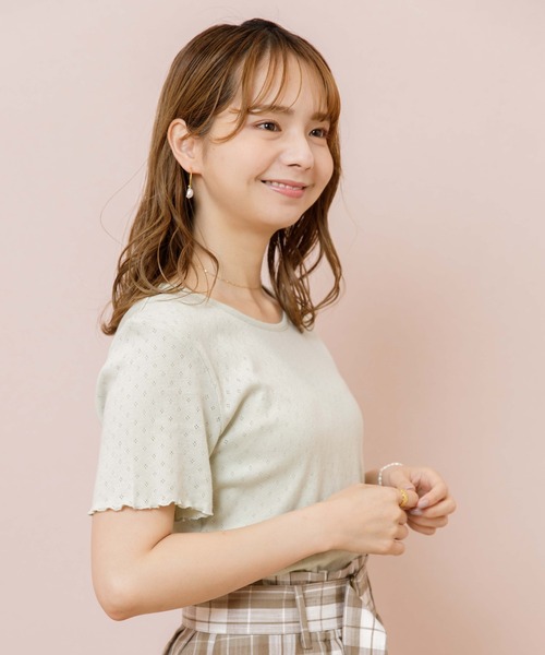 flower（フラワー）の「プチレースTシャツ（Tシャツ/カットソー・レディース・ブラウン/アイボリー/グリーン・FREE）」の21枚目の写真