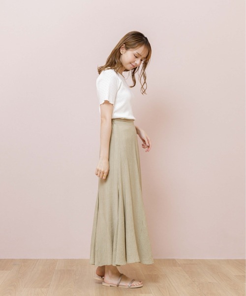 flower（フラワー）の「プチレースTシャツ（Tシャツ/カットソー・レディース・ブラウン/アイボリー/グリーン・FREE）」の5枚目の写真