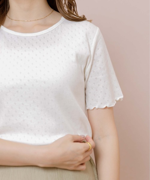 flower（フラワー）の「プチレースTシャツ（Tシャツ/カットソー・レディース・ブラウン/アイボリー/グリーン・FREE）」の19枚目の写真