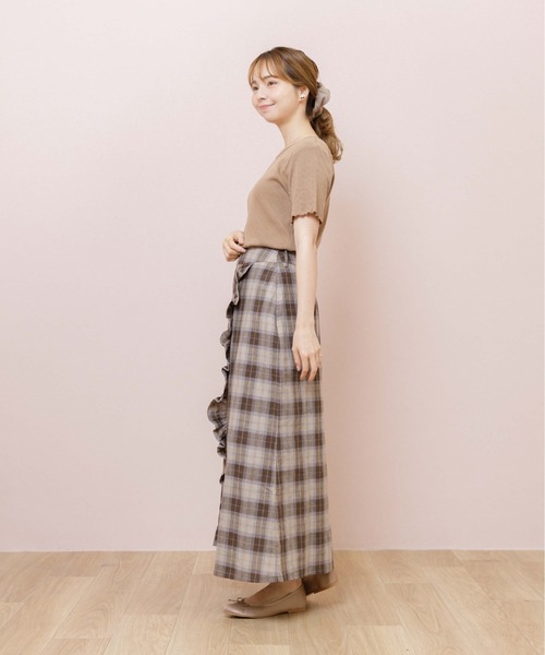 flower（フラワー）の「プチレースTシャツ（Tシャツ/カットソー・レディース・ブラウン/アイボリー/グリーン・FREE）」の6枚目の写真