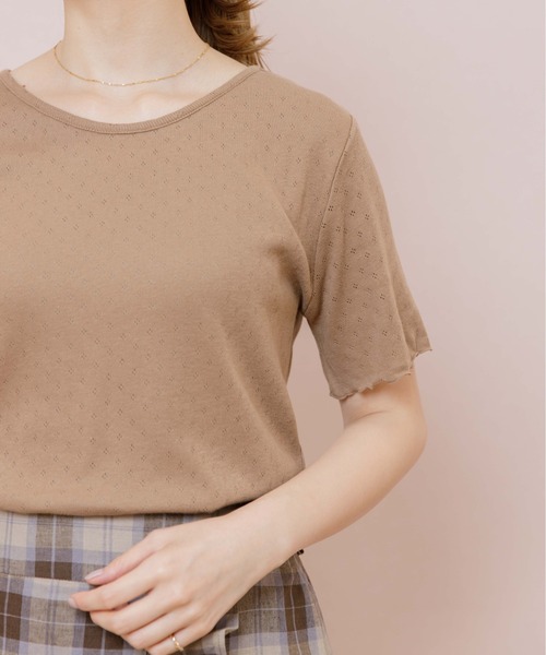 flower（フラワー）の「プチレースTシャツ（Tシャツ/カットソー・レディース・ブラウン/アイボリー/グリーン・FREE）」の17枚目の写真