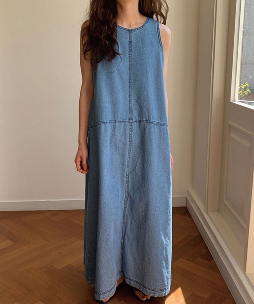 マキシ丈ノースリーブデニムロングワンピース Zozotown限定 ワンピース Mejane ミージェーン のファッション通販 Zozotown