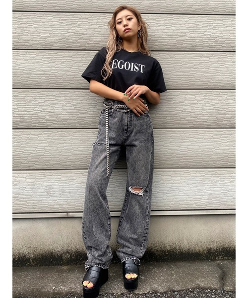 EGOIST(エゴイスト)の「EGOISTロゴTシャツ(Tシャツ/カットソー・レディース・ホワイト/ブラック/シルバー・FREE)」の16枚目の写真