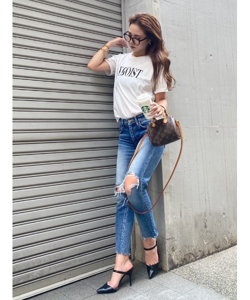 EGOIST(エゴイスト)の「EGOISTロゴTシャツ(Tシャツ/カットソー・レディース・ホワイト/ブラック/シルバー・FREE)」の6枚目の写真