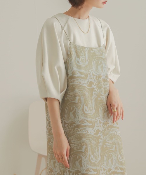 SENSE OF PLACE by URBAN RESEARCH（センスオブプレイスバイアーバンリサーチ）の「コクーンタックスリーブカットトップ（Tシャツ/カットソー・レディース・ブラック/アイボリー・ONE）」の2枚目の写真