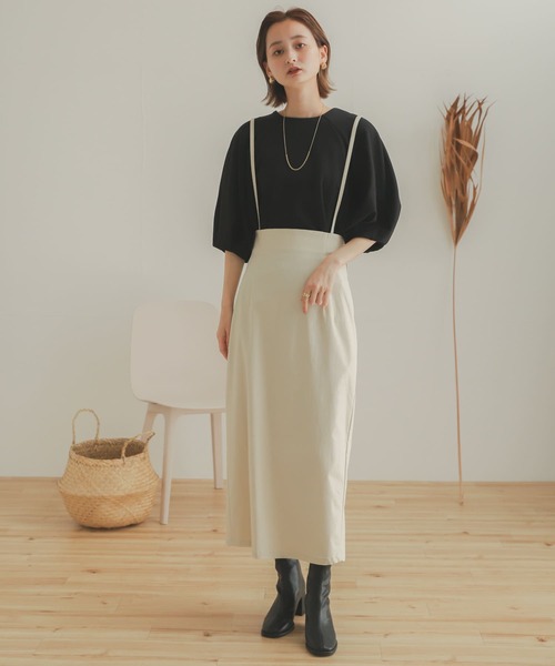 SENSE OF PLACE by URBAN RESEARCH（センスオブプレイスバイアーバンリサーチ）の「コクーンタックスリーブカットトップ（Tシャツ/カットソー・レディース・ブラック/アイボリー・ONE）」の19枚目の写真