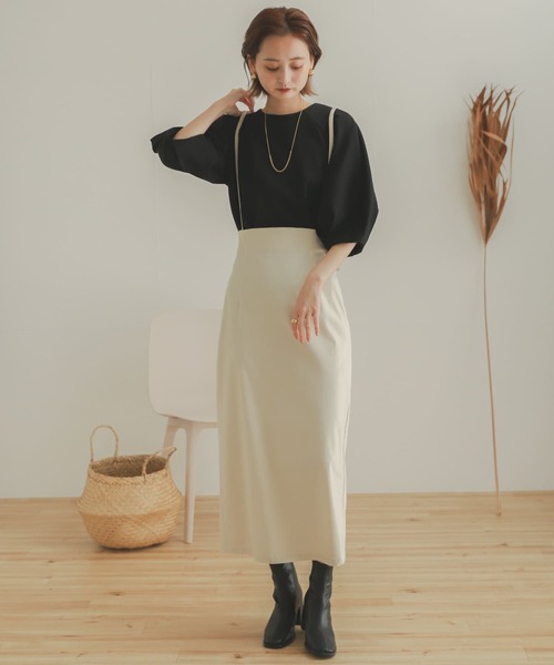 SENSE OF PLACE by URBAN RESEARCH（センスオブプレイスバイアーバンリサーチ）の「コクーンタックスリーブカットトップ（Tシャツ/カットソー・レディース・ブラック/アイボリー・ONE）」の16枚目の写真