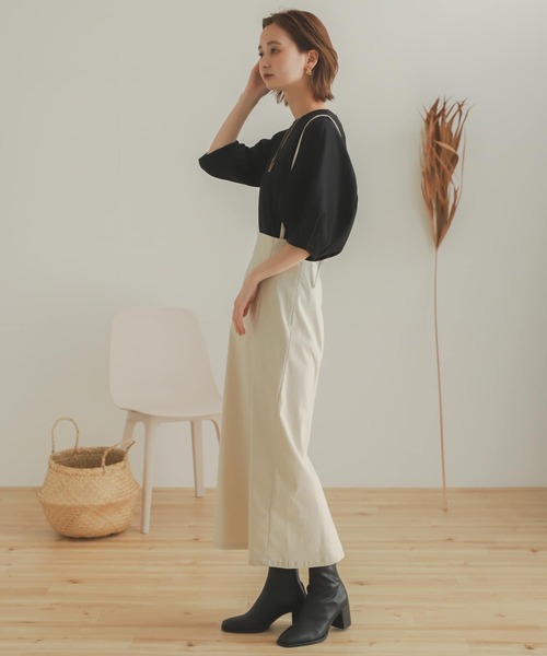 SENSE OF PLACE by URBAN RESEARCH（センスオブプレイスバイアーバンリサーチ）の「コクーンタックスリーブカットトップ（Tシャツ/カットソー・レディース・ブラック/アイボリー・ONE）」の21枚目の写真