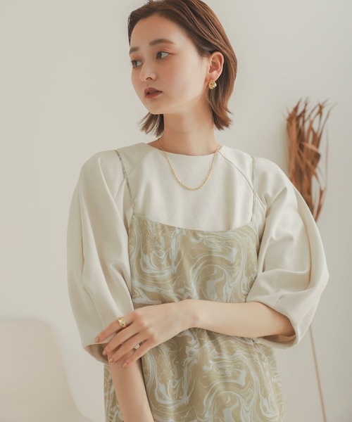 SENSE OF PLACE by URBAN RESEARCH（センスオブプレイスバイアーバンリサーチ）の「コクーンタックスリーブカットトップ（Tシャツ/カットソー・レディース・ブラック/アイボリー・ONE）」の13枚目の写真