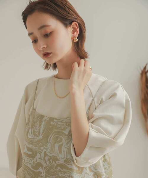 SENSE OF PLACE by URBAN RESEARCH（センスオブプレイスバイアーバンリサーチ）の「コクーンタックスリーブカットトップ（Tシャツ/カットソー・レディース・ブラック/アイボリー・ONE）」の9枚目の写真