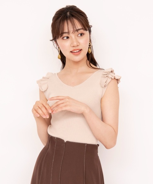 WILLSELECTION(ウィルセレクション)の「ティアードミニフリルニット(ニット/セーター・レディース・ベージュ/ピンク/ミント・MEDIUM)」の10枚目の写真