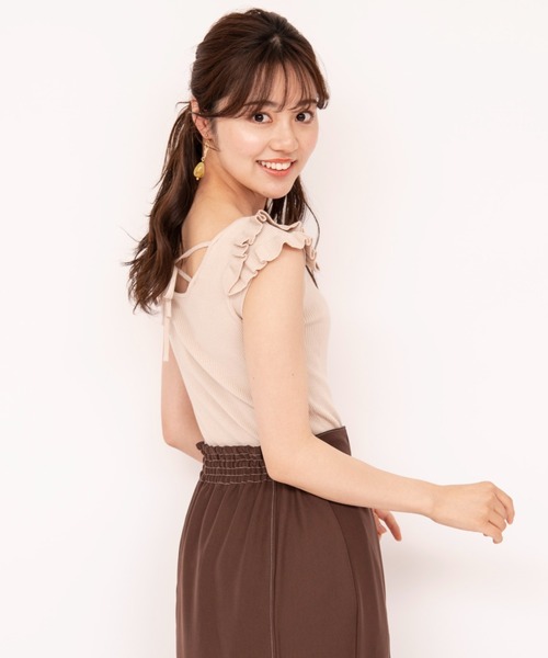 WILLSELECTION(ウィルセレクション)の「ティアードミニフリルニット(ニット/セーター・レディース・ベージュ/ピンク/ミント・MEDIUM)」の7枚目の写真