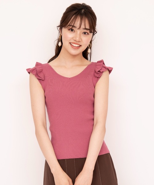 WILLSELECTION(ウィルセレクション)の「ティアードミニフリルニット(ニット/セーター・レディース・ベージュ/ピンク/ミント・MEDIUM)」の15枚目の写真