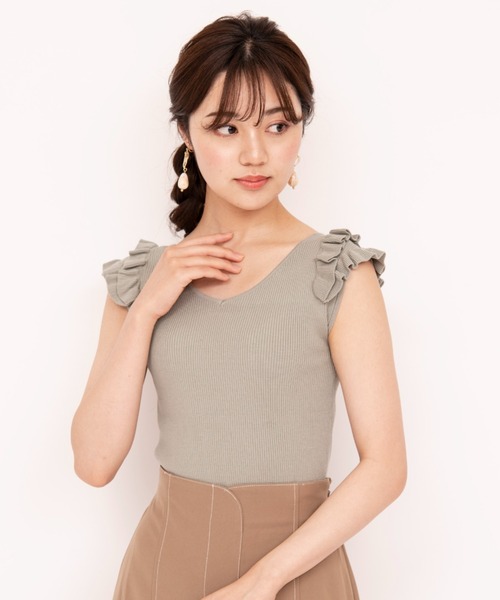 WILLSELECTION(ウィルセレクション)の「ティアードミニフリルニット(ニット/セーター・レディース・ベージュ/ピンク/ミント・MEDIUM)」の12枚目の写真