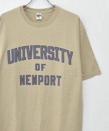 フロント カレッジロゴプリント コットン 半袖 Tシャツ