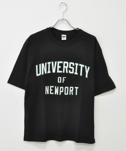 TRAP/U （トラップユー）の「フロント カレッジロゴプリント コットン 半袖 Tシャツ（Tシャツ/カットソー・メンズ・ブラック/ホワイト/ベージュ・M/L）」の11枚目の写真