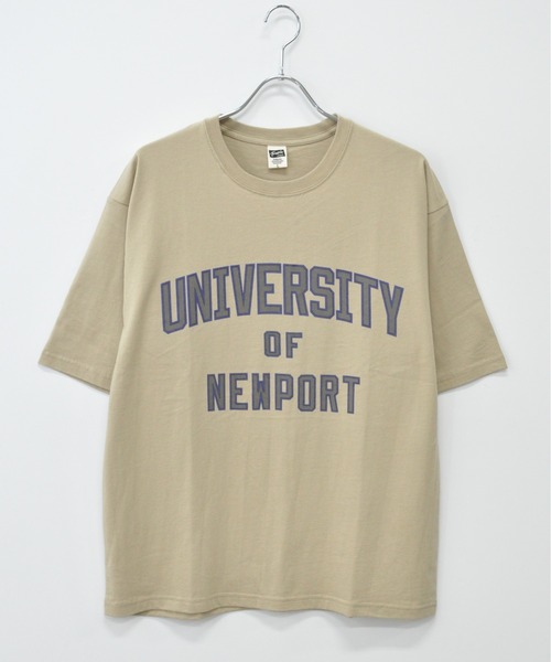 TRAP/U （トラップユー）の「フロント カレッジロゴプリント コットン 半袖 Tシャツ（Tシャツ/カットソー・メンズ・ブラック/ホワイト/ベージュ・M/L）」の6枚目の写真