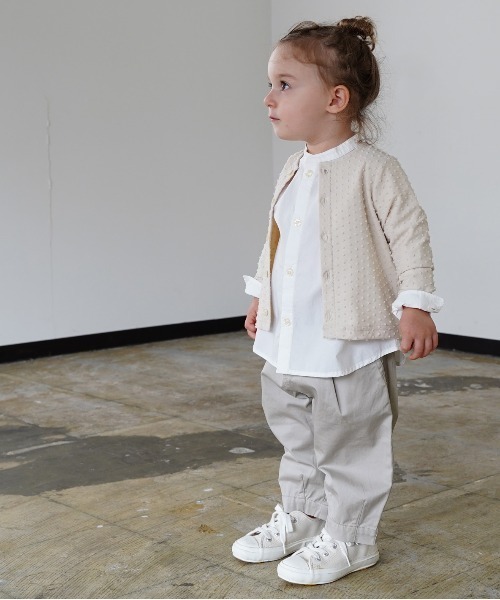 quoti use fith（クゥオティ　ユース　フィス）の「ドット天竺 長袖カーディガン（カーディガン/ボレロ・キッズ・ブルー/アイボリー/ネイビー・110/80/90/100/120/130）」の9枚目の写真