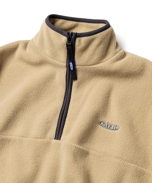 SINK kotohayokozawa（シンク コトハヨコザワ）の「HALF ZIP FLEECE AT THAT TIME（ブルゾン・レディース・ベージュ/オフホワイト/ライトグリーン・M/L）」の5枚目の写真