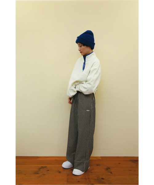 SINK kotohayokozawa（シンク コトハヨコザワ）の「HALF ZIP FLEECE AT THAT TIME（ブルゾン・レディース・ベージュ/オフホワイト/ライトグリーン・M/L）」の9枚目の写真