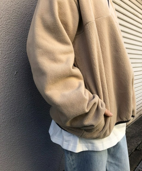 SINK kotohayokozawa（シンク コトハヨコザワ）の「HALF ZIP FLEECE AT THAT TIME（ブルゾン・レディース・ベージュ/オフホワイト/ライトグリーン・M/L）」の14枚目の写真
