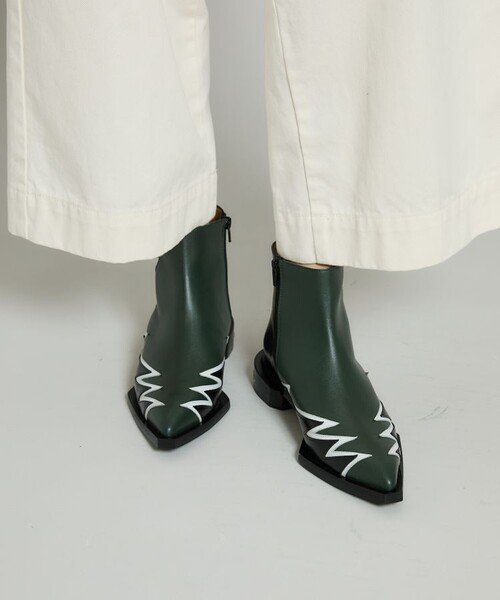 TOGA PULLA（トーガ　プルラ）の「【TOGA PULLA(トーガプルラ)】ウエススタンショートブーツ TP12-AJ1124（ブーツ・レディース・ブラック/グリーン/ブラック系その他2/ホワイト・SMALL/MEDIUM/LARGE）」の15枚目の写真