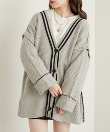 袖取り外し2wayラインカーデ