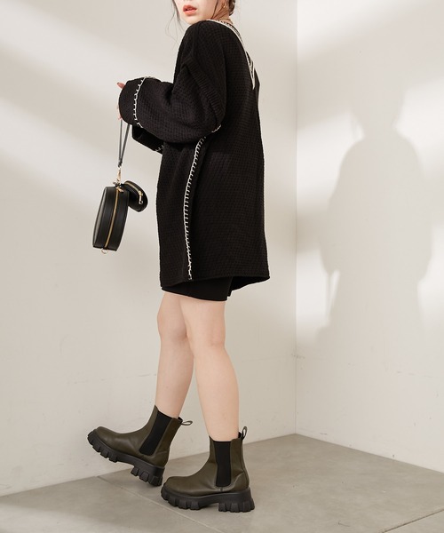 Chico(チコ)の「袖取り外し2wayラインカーデ(カーディガン/ボレロ・レディース・ブラック/グレー/アイボリー/ブラウン・FREE)」の12枚目の写真