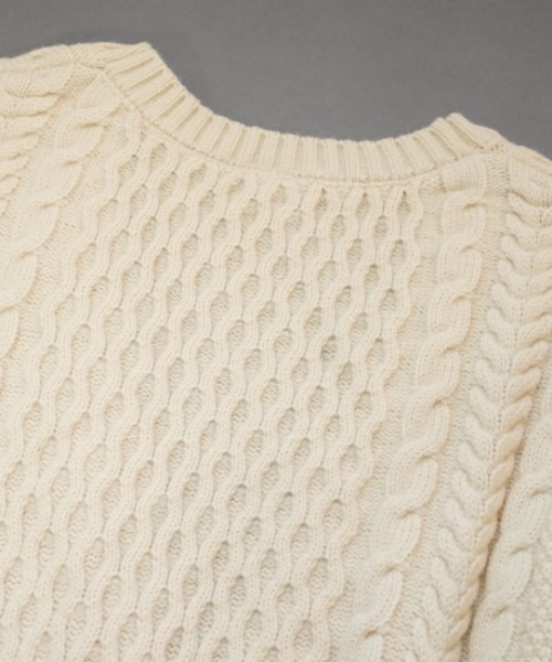 flower（フラワー）の「スウィートアランカーディガン（カーディガン/ボレロ・レディース・ブラウン/アイボリー・FREE）」の10枚目の写真