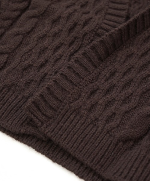 flower（フラワー）の「スウィートアランカーディガン（カーディガン/ボレロ・レディース・ブラウン/アイボリー・FREE）」の5枚目の写真