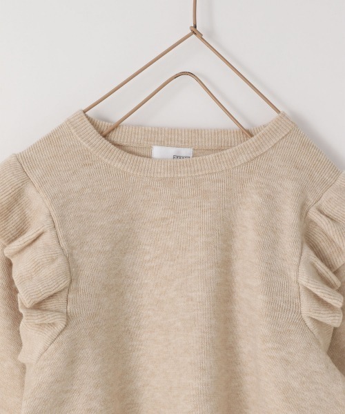 LOWRYS FARM（ローリーズファーム）の「コンパクトフリルニットＬＳ　215136（ニット/セーター・キッズ・アイボリー/ブラウン/ブルー・110cm/120cm/130cm）」の6枚目の写真