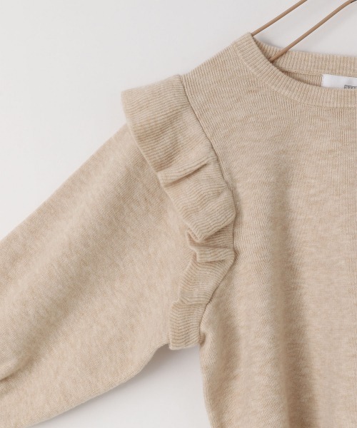 LOWRYS FARM（ローリーズファーム）の「コンパクトフリルニットＬＳ　215136（ニット/セーター・キッズ・アイボリー/ブラウン/ブルー・110cm/120cm/130cm）」の5枚目の写真