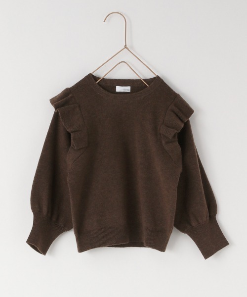 LOWRYS FARM（ローリーズファーム）の「コンパクトフリルニットＬＳ　215136（ニット/セーター・キッズ・アイボリー/ブラウン/ブルー・110cm/120cm/130cm）」の16枚目の写真