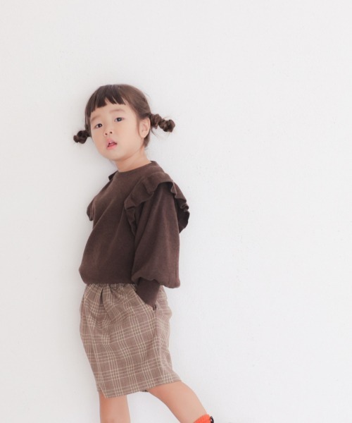 LOWRYS FARM（ローリーズファーム）の「コンパクトフリルニットＬＳ　215136（ニット/セーター・キッズ・アイボリー/ブラウン/ブルー・110cm/120cm/130cm）」の14枚目の写真