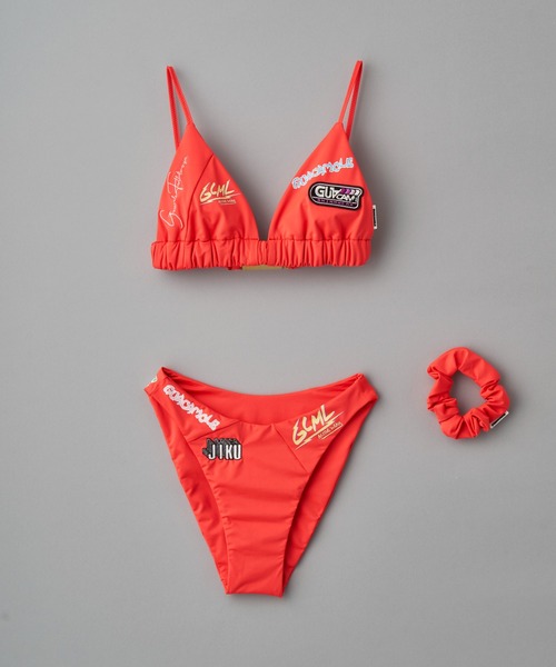 GUACAMOLE(ガカモレ)の「4D recycled textured traiangle bikini(水着・レディース・ホワイト/イエロー/ライトグレー/レッド・M)」の1枚目の写真