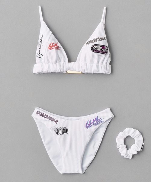 GUACAMOLE(ガカモレ)の「4D recycled textured traiangle bikini(水着・レディース・ホワイト/イエロー/ライトグレー/レッド・M)」の2枚目の写真