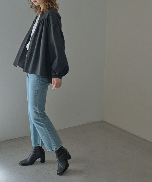 Fashion Letter（ファッションレター）の「スイッチングAラインボリュームブラウス（シャツ/ブラウス・レディース・ブラック/ベージュ/ブラウン/オフホワイト・M）」の16枚目の写真