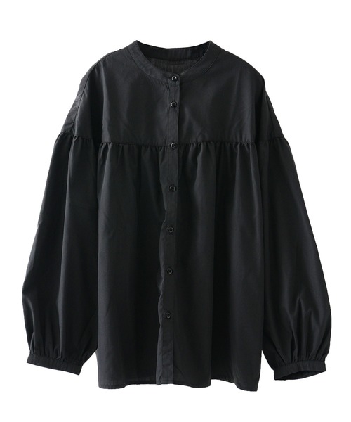 Fashion Letter（ファッションレター）の「スイッチングAラインボリュームブラウス（シャツ/ブラウス・レディース・ブラック/ベージュ/ブラウン/オフホワイト・M）」の21枚目の写真