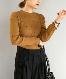 PICCIN | ドット柄刺繍長袖ニット(ニット/セーター)
