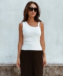 esutoreja | アシンメトリーショルダーリブタンクトップ(タンクトップ)