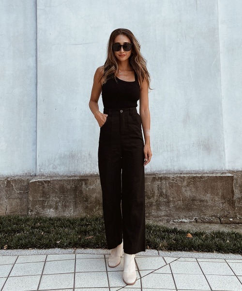 esutoreja（エストレジャ）の「アシンメトリーショルダーリブタンクトップ（タンクトップ・レディース・ベージュ/ブラック/ホワイト・FREE）」の22枚目の写真