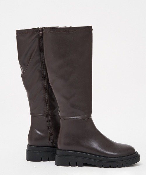 AS KNOW AS PINKY（アズノゥアズピンキー）の「2段ソール風ロングブーツ（ブーツ・レディース・ブラック/ダークブラウン・M/L）」の19枚目の写真