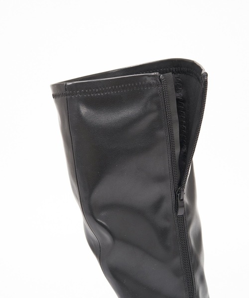 AS KNOW AS PINKY（アズノゥアズピンキー）の「2段ソール風ロングブーツ（ブーツ・レディース・ブラック/ダークブラウン・M/L）」の11枚目の写真