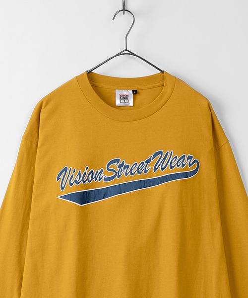 VISION STREET WEAR（ヴィジョンストリートウェア）の「【VISION STREET  WEAR/ヴィジョンストリートウェア】サテンワッペンロゴ 刺繍　長袖Tシャツ（Tシャツ/カットソー・メンズ・ホワイト/マルチ/マスタード/ブラック・M/XL/L）」の3枚目の写真