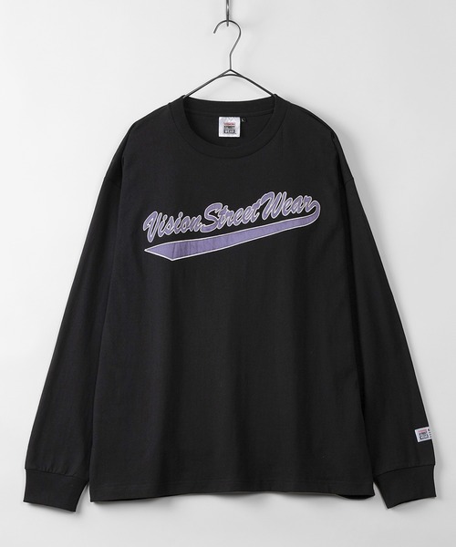 VISION STREET WEAR（ヴィジョンストリートウェア）の「【VISION STREET  WEAR/ヴィジョンストリートウェア】サテンワッペンロゴ 刺繍　長袖Tシャツ（Tシャツ/カットソー・メンズ・ホワイト/マルチ/マスタード/ブラック・M/XL/L）」の5枚目の写真