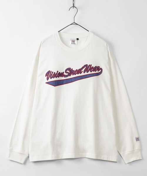 VISION STREET WEAR（ヴィジョンストリートウェア）の「【VISION STREET  WEAR/ヴィジョンストリートウェア】サテンワッペンロゴ 刺繍　長袖Tシャツ（Tシャツ/カットソー・メンズ・ホワイト/マルチ/マスタード/ブラック・M/XL/L）」の9枚目の写真
