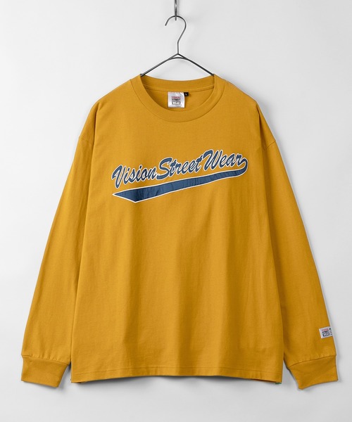 VISION STREET WEAR（ヴィジョンストリートウェア）の「【VISION STREET  WEAR/ヴィジョンストリートウェア】サテンワッペンロゴ 刺繍　長袖Tシャツ（Tシャツ/カットソー・メンズ・ホワイト/マルチ/マスタード/ブラック・M/XL/L）」の8枚目の写真