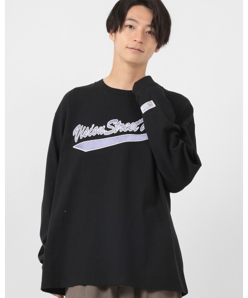 VISION STREET WEAR（ヴィジョンストリートウェア）の「【VISION STREET  WEAR/ヴィジョンストリートウェア】サテンワッペンロゴ 刺繍　長袖Tシャツ（Tシャツ/カットソー・メンズ・ホワイト/マルチ/マスタード/ブラック・M/XL/L）」の13枚目の写真