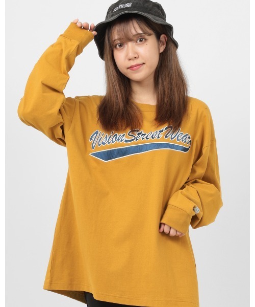 VISION STREET WEAR（ヴィジョンストリートウェア）の「【VISION STREET  WEAR/ヴィジョンストリートウェア】サテンワッペンロゴ 刺繍　長袖Tシャツ（Tシャツ/カットソー・メンズ・ホワイト/マルチ/マスタード/ブラック・M/XL/L）」の14枚目の写真